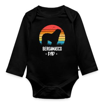 Chien de berger de Bergame - Body Bébé bio manches longues - noir - Devant