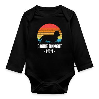 Dandie Dinmont Terrier - Organic Longsleeve Baby Bodysuit - black - Front