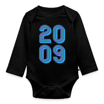 2009 Geburtsjahr | Farben änderbar - Baby Bio-Langarm-Body - Schwarz - Vorne