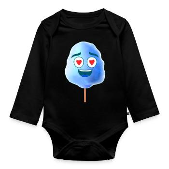Zuckerwatte Blau - Baby Bio-Langarm-Body - Schwarz - Vorne