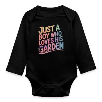 Gardener Garden Plants Gardening - Organic Longsleeve Baby Bodysuit - black - Front