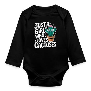 Cactus Cacti Desert Plant - Organic Longsleeve Baby Bodysuit - black - Front