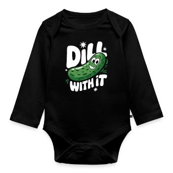 Cucumber Pickle Pickle Food Dill - Organic Longsleeve Baby Bodysuit - black - Front