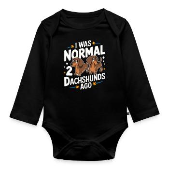 Dackel Hund - Baby Bio-Langarm-Body - Schwarz - Vorne