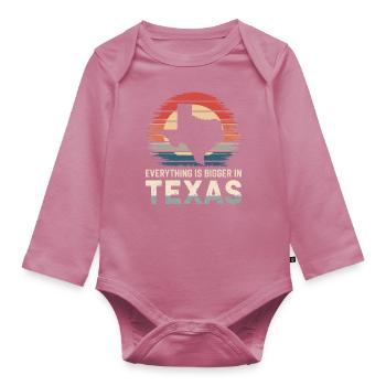 Texas State Texans Texas - Organic Longsleeve Baby Bodysuit - mauve - Front
