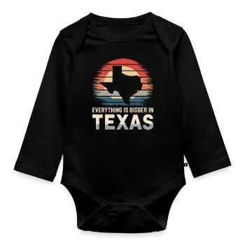 Texas State Texans Texas - Organic Longsleeve Baby Bodysuit - black - Front