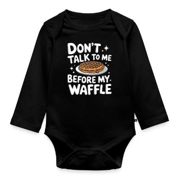 Waffeln Frühstück Süßigkeiten - Baby Bio-Langarm-Body - Schwarz - Vorne