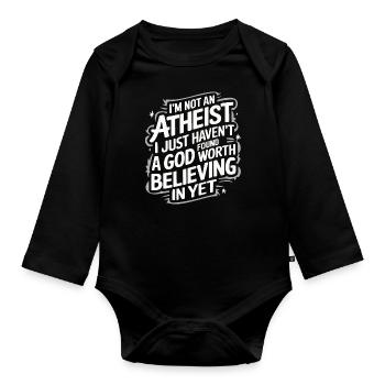 Atheism, Atheist, Anti-Religion, Agnostic - Organic Longsleeve Baby Bodysuit - black - Front
