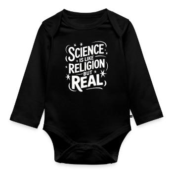 Atheism, Atheist, Anti-Religion, Agnostic - Organic Longsleeve Baby Bodysuit - black - Front