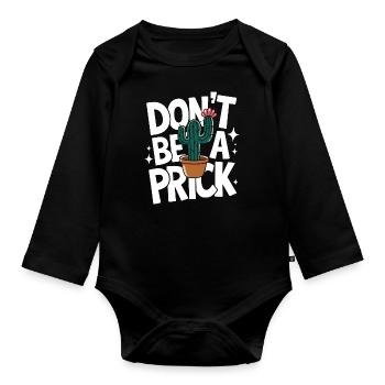 Cactus Cacti Desert Plant - Organic Longsleeve Baby Bodysuit - black - Front