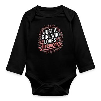 Pyrotechniker Feuerwerk Pyrotechnik - Baby Bio-Langarm-Body - Schwarz - Vorne