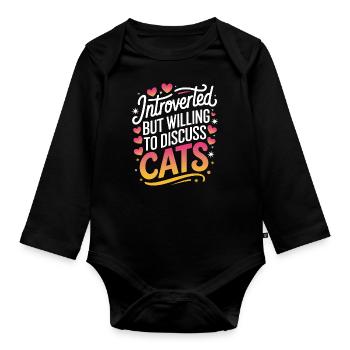 Introvert, antisocial, introvert - Organic Longsleeve Baby Bodysuit - black - Front