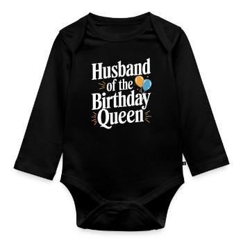 Husband, Spouse, Family, Wedding - Organic Longsleeve Baby Bodysuit - black - Front