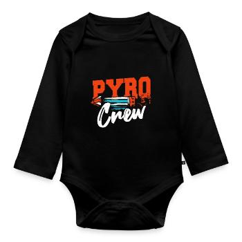 Feuerwehrmarschall Chief Pyromaniac Pyro Crew - Baby Bio-Langarm-Body - Schwarz - Vorne