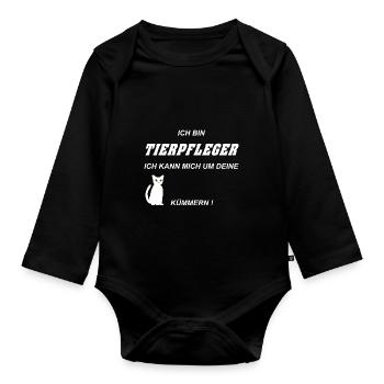 Ich bin Tierpfleger Ich kann mich um deine Katze - Baby Bio-Langarm-Body - Schwarz - Vorne