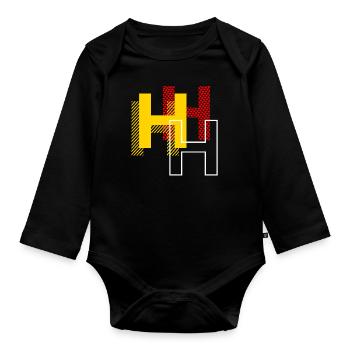 H h h - Baby Bio-Langarm-Body - Schwarz - Vorne