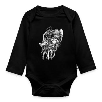 Odin Wotan Dessiné à la main - Body Bébé bio manches longues - noir - Devant