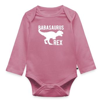 Baba Saurus Rex Dino Vatertagsgeschenk - Baby Bio-Langarm-Body - Mauve - Vorne