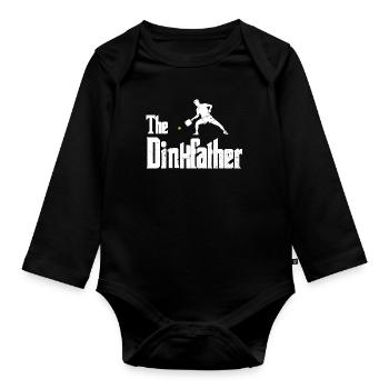 The Dinkfather Funny Pickle Dad Sports Pun - Organic Longsleeve Baby Bodysuit - black - Front