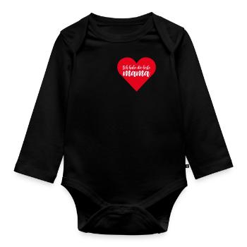 La meilleure maman - Body Bébé bio manches longues - noir - Devant