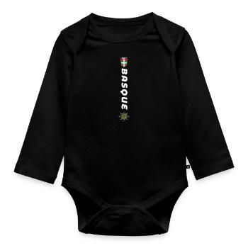 Baskenland Euskadi Lauburu Espana Baskisch - Baby Bio-Langarm-Body - Schwarz - Vorne