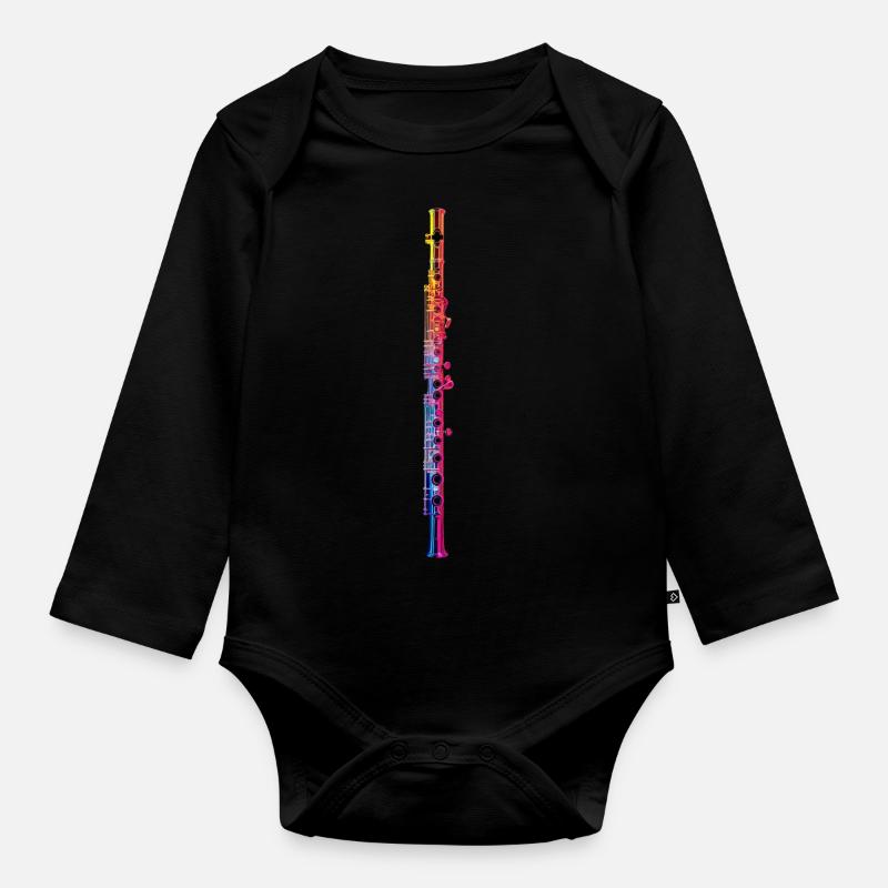 Querflöte - Baby Bio-Langarm-Body - Schwarz