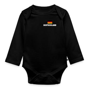 Germany German Flag Flag German Gift - Organic Longsleeve Baby Bodysuit - black - Front