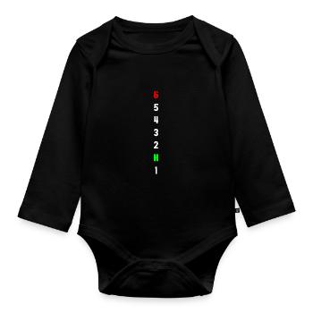 Retro Graphic Motorcycle Rider Motorcyclist Biker - Baby Bio-Langarm-Body - Schwarz - Vorne