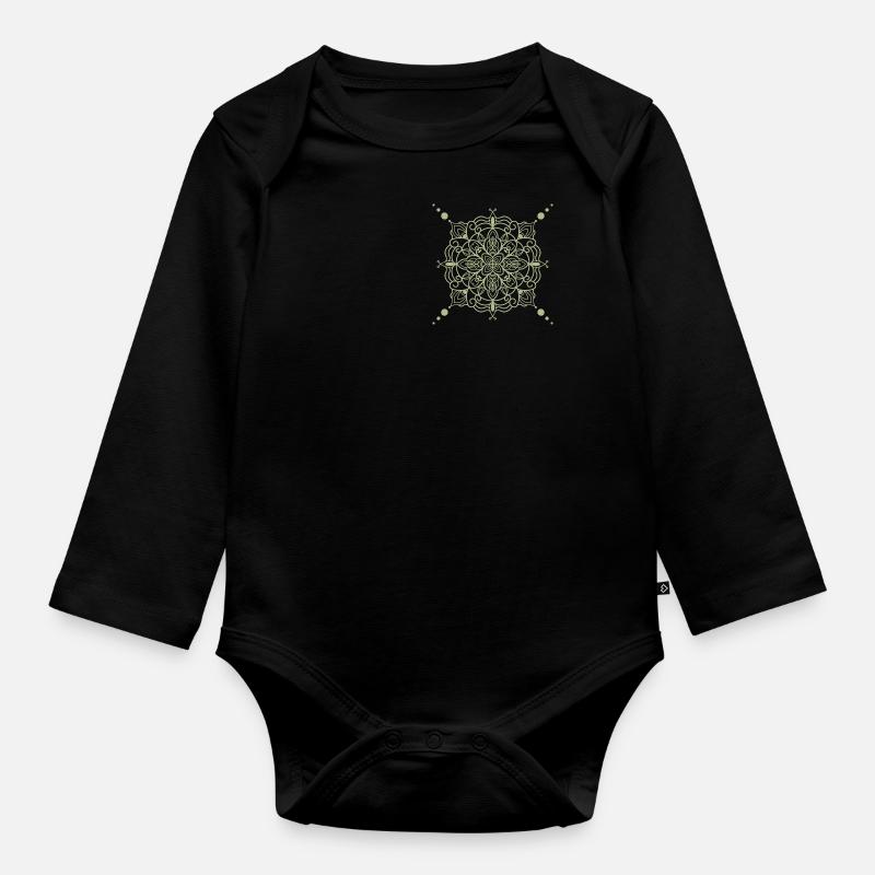 Style Mandala - vert - Body Bébé bio manches longues - noir