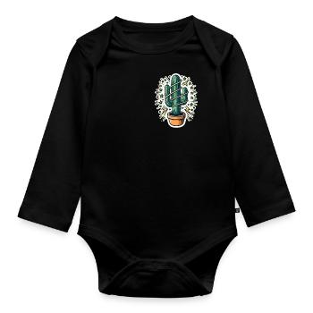 Kaktus - Baby Bio-Langarm-Body - Schwarz - Vorne