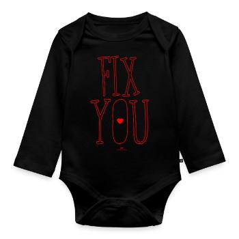 vous fixer - Body Bébé bio manches longues - noir - Devant