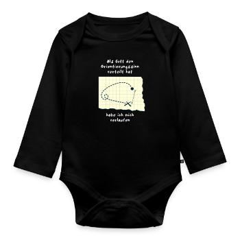 sense of direction - Organic Longsleeve Baby Bodysuit - black - Front