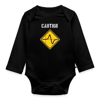 Attention aux maths - Body Bébé bio manches longues - noir - Devant