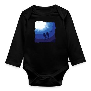 Taucher Tauchen Unter Wasser Geschenk - Baby Bio-Langarm-Body - Schwarz - Vorne
