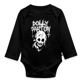 Schwarze Metall-Grafik - Baby Bio-Langarm-Body - Schwarz - Vorne