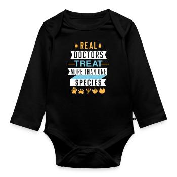 Veterinarian | Veterinary | Love of animals - Organic Longsleeve Baby Bodysuit - black - Front