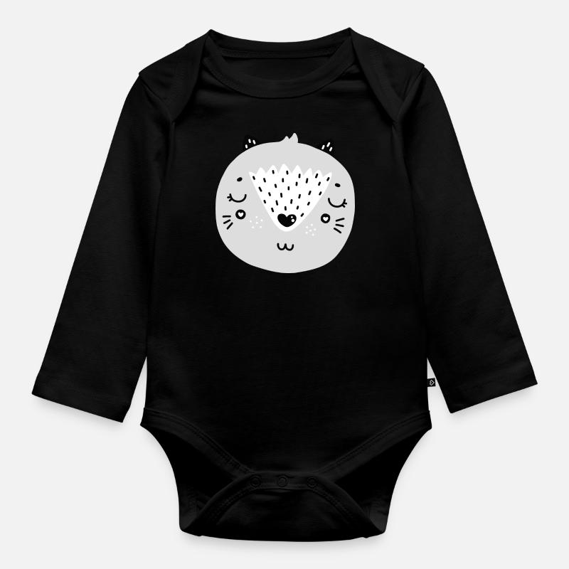 Chat scandinave - Body Bébé bio manches longues - noir