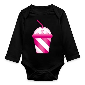 Smiley Shake - Baby Bio-Langarm-Body - Schwarz - Vorne