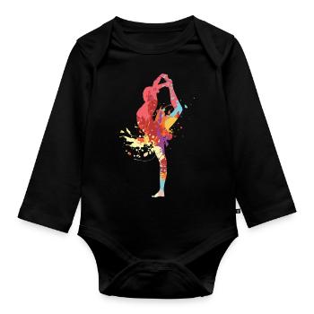 Gymnastics - Organic Longsleeve Baby Bodysuit - black - Front