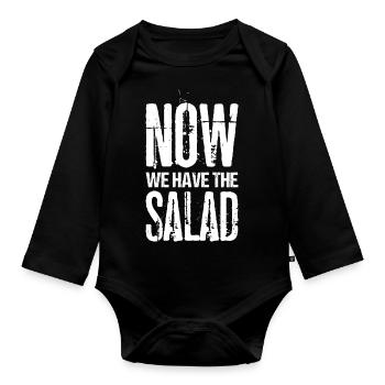 Maintenant, nous avons la salade - Body Bébé bio manches longues - noir - Devant