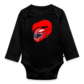 Helmet motorcycle helmet racing motorsport - Organic Longsleeve Baby Bodysuit - black - Front