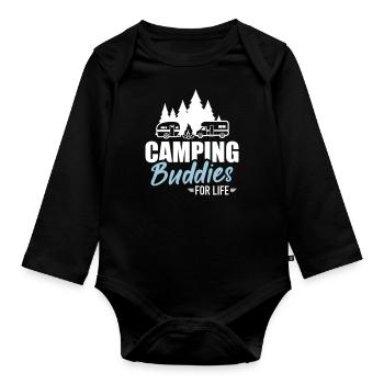Campeur - Body Bébé bio manches longues - noir - Devant