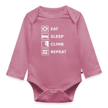 Eat Sleep Climb Répéter Escalade Escalade - Body Bébé bio manches longues - mauve - Devant