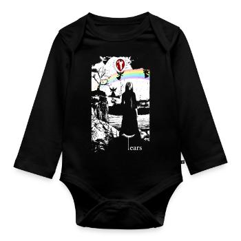 Angel graphic - Organic Longsleeve Baby Bodysuit - black - Front