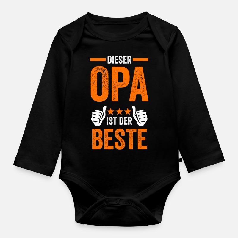 Bester Opa - Baby Bio-Langarm-Body - Schwarz