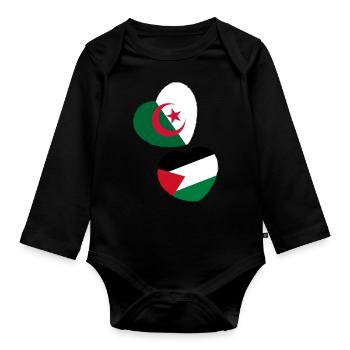 Algerien & Palästina - Baby Bio-Langarm-Body - Schwarz - Vorne