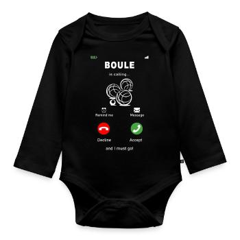 Boule is calling - Body Bébé bio manches longues - noir - Devant
