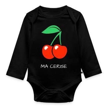 MEINE KIRSCHE - Baby Bio-Langarm-Body - Schwarz - Vorne
