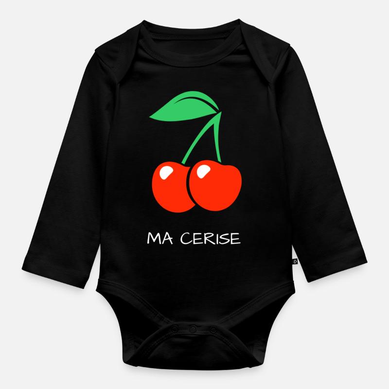 MEINE KIRSCHE - Baby Bio-Langarm-Body - Schwarz