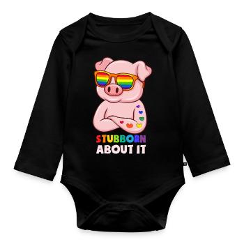 Stubborn About It - Baby Bio-Langarm-Body - Schwarz - Vorne